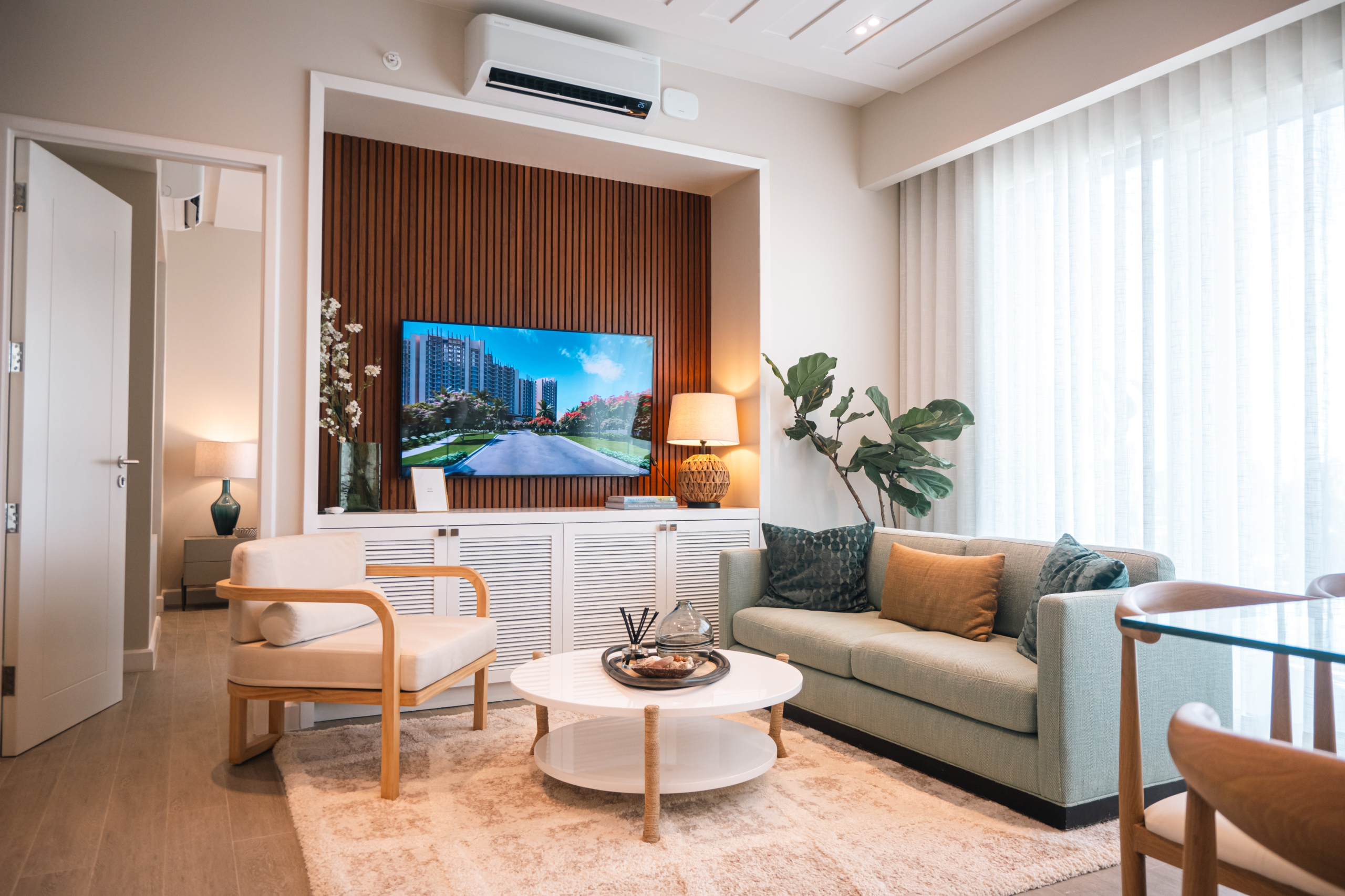 Living Area in a 2 Bedroom Condo Unit in Aruga Resort and Residences Mactan